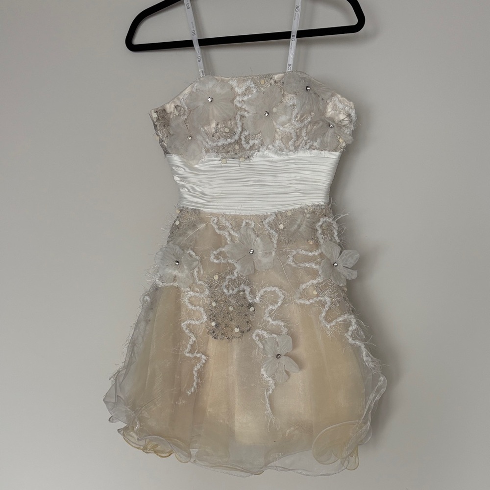 Elegant Cream and White Dress